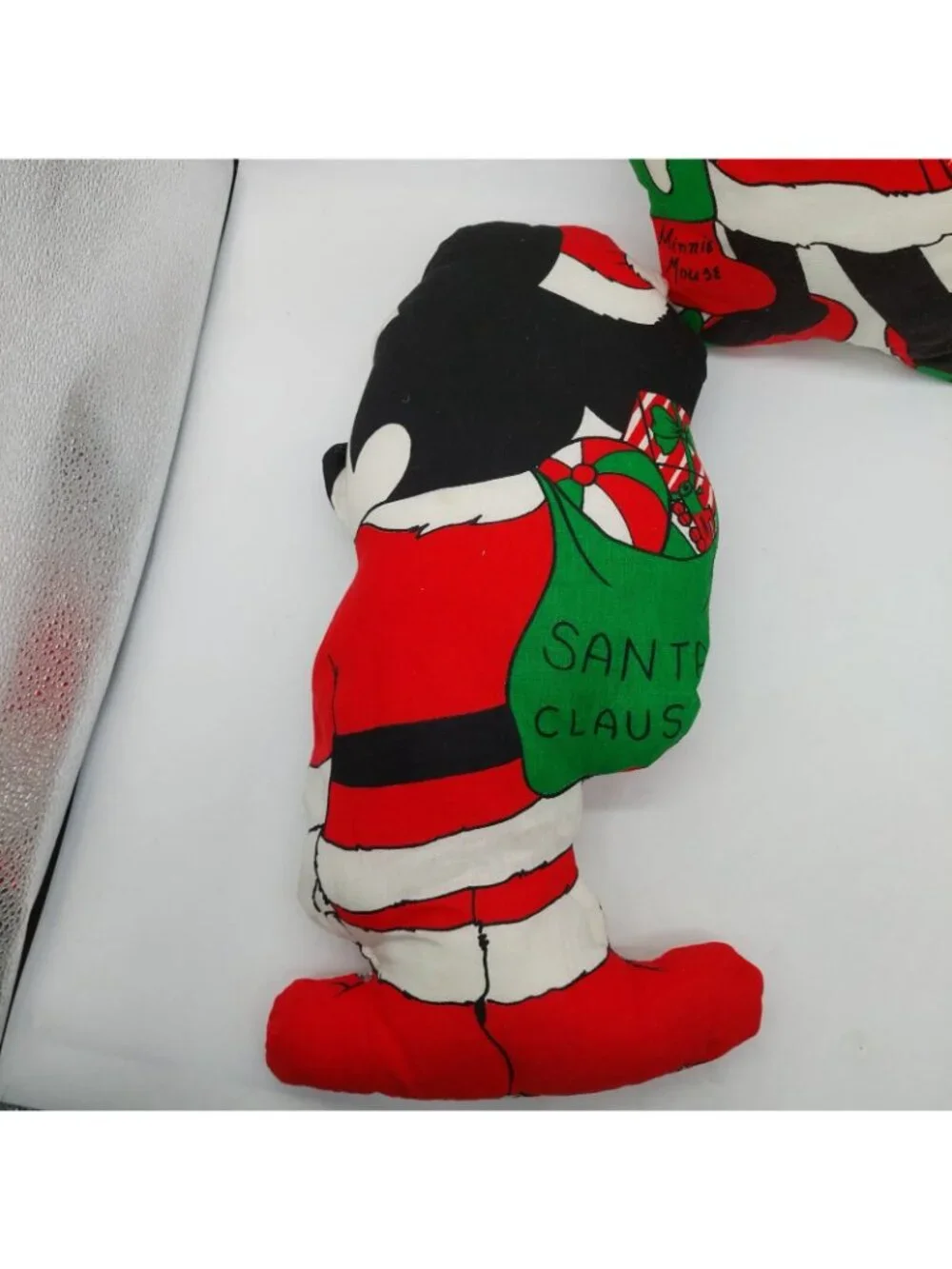 Mickey & Minnie Mouse Santa Claus Christmas Pillow Plush Set Of 2 Vintage Read